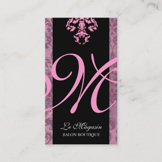311-Marley Monogram Sweet Pink Visitekaartje (Voorkant)