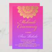 311 Mendhi Ceremony Pink Paars Ombre Kaart (Voorkant / Achterkant)