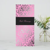 311 Menu Dazzling Damask Pink Flamingo (Staand voorkant)