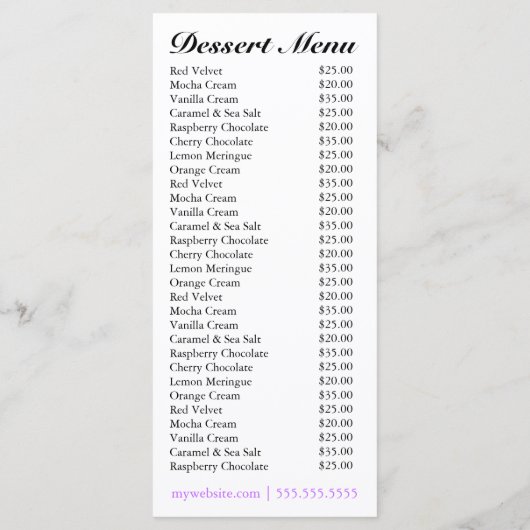 311 Menu Dollface Desserts Ebonie Zebra (Achterkant)