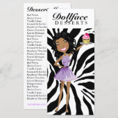 311 Menu Dollface Desserts Ebonie Zebra (Voorkant / Achterkant)