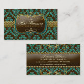 311-Mint Macaroon Damask Visitekaartje (Voorkant / Achterkant)