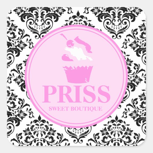 311 Miss Priss Grunge Cake Vierkante Sticker (Voorkant)