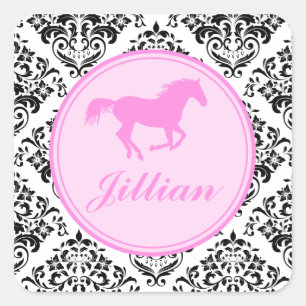 311 Miss Priss Paard Vierkante Sticker