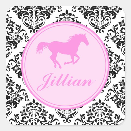 311 Miss Priss Paard Vierkante Sticker (Voorkant)
