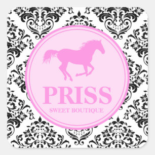 311 Miss Priss Paard Vierkante Sticker