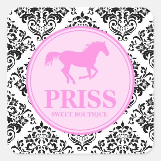 311 Miss Priss Paard Vierkante Sticker (Voorkant)