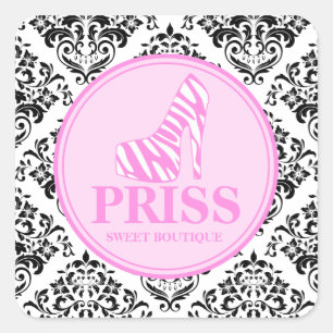 311 Miss Priss Zebra Heel Vierkante Sticker