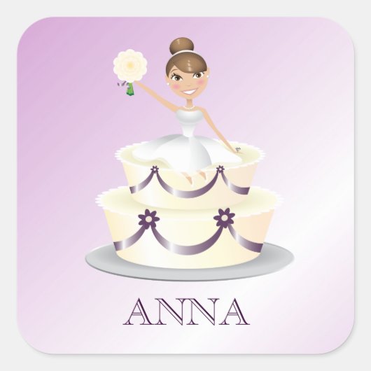 311 "Miss Wright" Brunette | Sticker van aubergine (Voorkant)