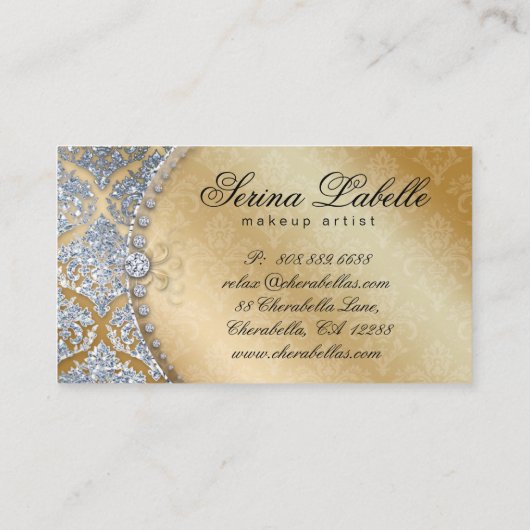 311 Mode Jewelry Makeup Artist Damask Crown Coo Visitekaartje (Achterkant)