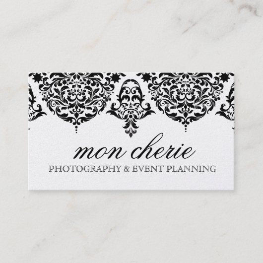 311 Mon Cherie Damask Black Visitekaartje (Voorkant)