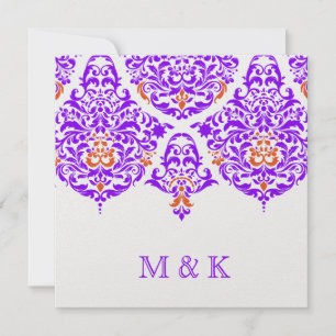 311 Mon Cherie Damask Fabulous Paars Sinaasappel Kaart