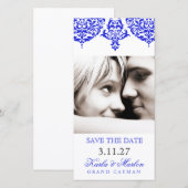 311 Mon Cherie Damask New Blue Save the Date (Voorkant / Achterkant)
