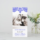 311 Mon Cherie Damask New Blue Save the Date (Staand voorkant)