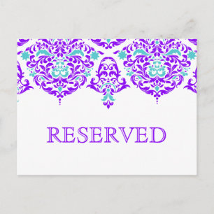 311 Mon Cherie Damask Plum Aqua Briefkaart