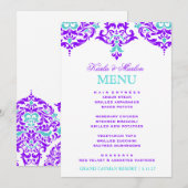 311 Mon Cherie Damask Plum Aqua Menu (Voorkant / Achterkant)
