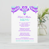 311 Mon Cherie Damask Plum Aqua Menu (Staand voorkant)