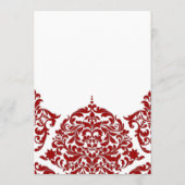 311 Mon Cherie Damask Red & Faux Silver Menu (Achterkant)