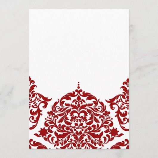 311 Mon Cherie Damask Red & Faux Silver Menu (Achterkant)