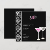 311-Monogram Damasglas Roze Kaart (Voorkant / Achterkant)