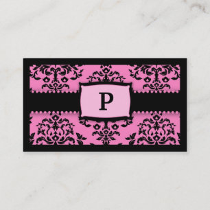 311-MonogramIcking op de Cake - 2 roze zoetigheid Visitekaartje