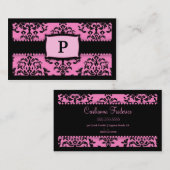 311-MonogramIcking op de Cake - 2 roze zoetigheid Visitekaartje (Voorkant / Achterkant)