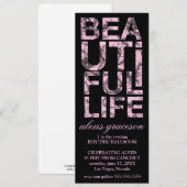 311 Mooie Life Cancer Free Party Kaart (Voorkant / Achterkant)