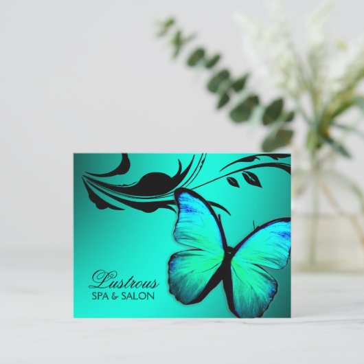 311 Mosterdvlinder Turquoise Blue Briefkaart (Staand voorkant)