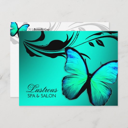 311 Mosterdvlinder Turquoise Blue Briefkaart (Voorkant / Achterkant)