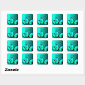 311 Mosterdvlinder Turquoise Blue Vierkante Sticker (Vel)