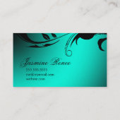 311 Mosterdvlinder Turquoise Silver Metallic Visitekaartje (Achterkant)