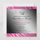 311 Nachtelijk Zebra Shimmer Black Bow Hot Pink |  Kaart (Achterkant)