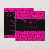 311-Night diVine Passion Pink Baby shower Kaart (Voorkant / Achterkant)