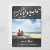 311 O Heilige Night Chalkboard Typography Holiday Feestdagenkaart (Voorkant)