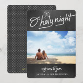 311 O Heilige Night Chalkboard Typography Holiday Feestdagenkaart (Voorkant / Achterkant)