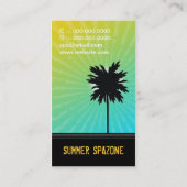 311 Oasis Palm Tree Blue Visitekaartje (Achterkant)