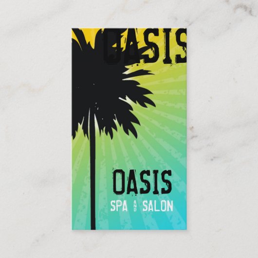 311 Oasis Palm Tree Blue Visitekaartje (Voorkant)