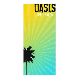 311 Oasis Palm Tree-certificaat   Blauw Reclamekaart