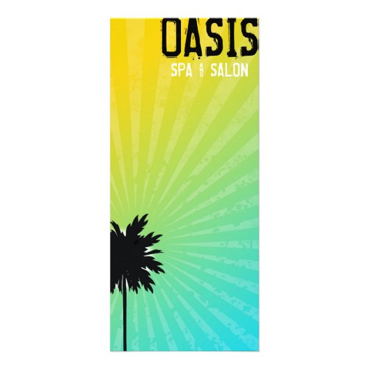311 Oasis Palm Tree-certificaat | Blauw Reclamekaart (Voorkant)