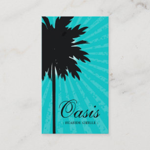 311-OASIS PALM TREE TURQUOISE VISITEKAARTJE