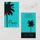 311-OASIS PALM TREE TURQUOISE VISITEKAARTJE (Voorkant / Achterkant)