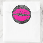 311 Oh kus het gewoon! Lace Hot Pink Ronde Sticker (Tas)