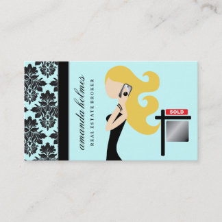 311 Onroerend goed Blonde Fashionista | Blauw Visitekaartje
