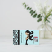 311 Onroerend goed Fashionista Brunette Black Visitekaartje (Staand voorkant)