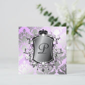 311 Ooh La La Lila Damask Fabulous 40 Kaart (Staand voorkant)