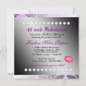 311 Ooh La La Lila Damask Fabulous 40 Kaart (Achterkant)