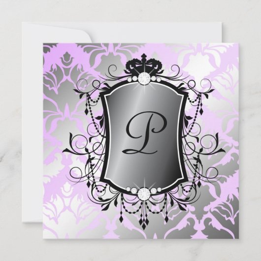 311 Ooh La La Lila Damask Fabulous 40 Kaart (Voorkant)