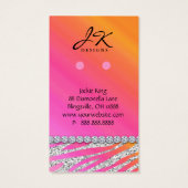 311 Oorbel Display Kaarten Sieraden Zebra Glitter Visitekaartje (Achterkant)