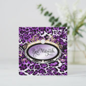311 Opulent Gold Paars leopard metallisch papier Kaart (Staand voorkant)