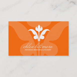 311 Oranje Floral Flare Visitekaartje